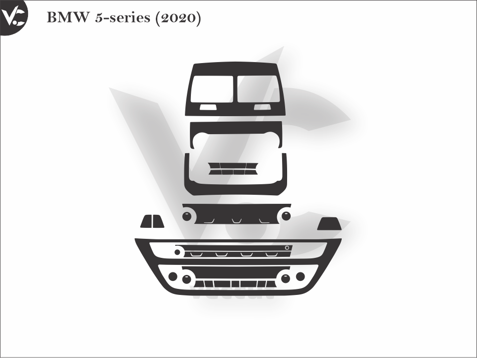 BMW 5-series (2020) Wrap Cutting Template