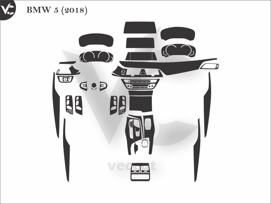 BMW 5 (2018) Wrap Cutting Template