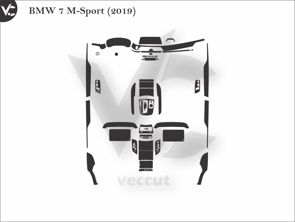 BMW 7 M-Sport (2019) Wrap Cutting Template