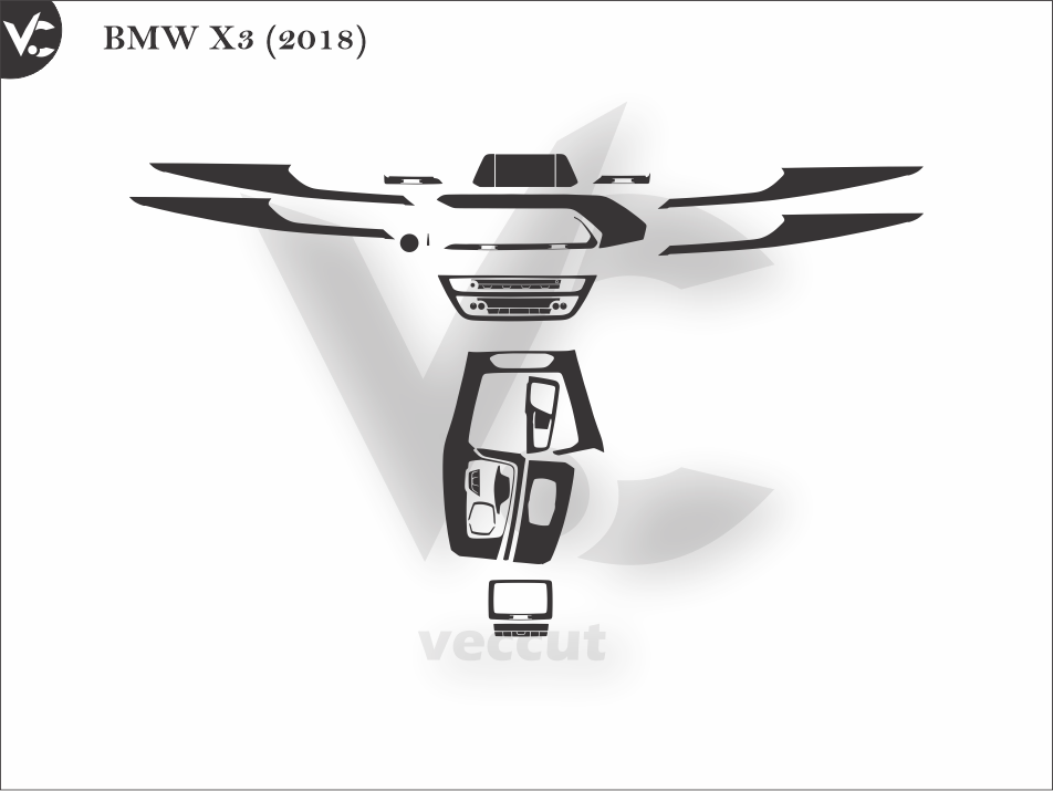 BMW X3 (2018) Wrap Cutting Template