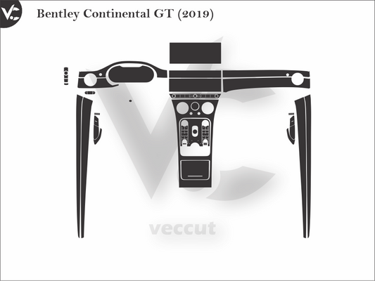 Bentley Continental GT (2019) Wrap Cutting Template