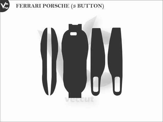 FERRARI PORSCHE (3 BUTTON) Car Key Wrap Cutting Template