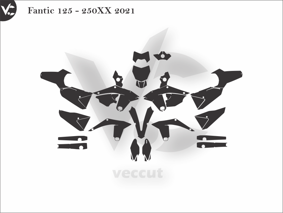 YAMAHA Fantic 125 - 250XX 2021 Wrap Cutting Template