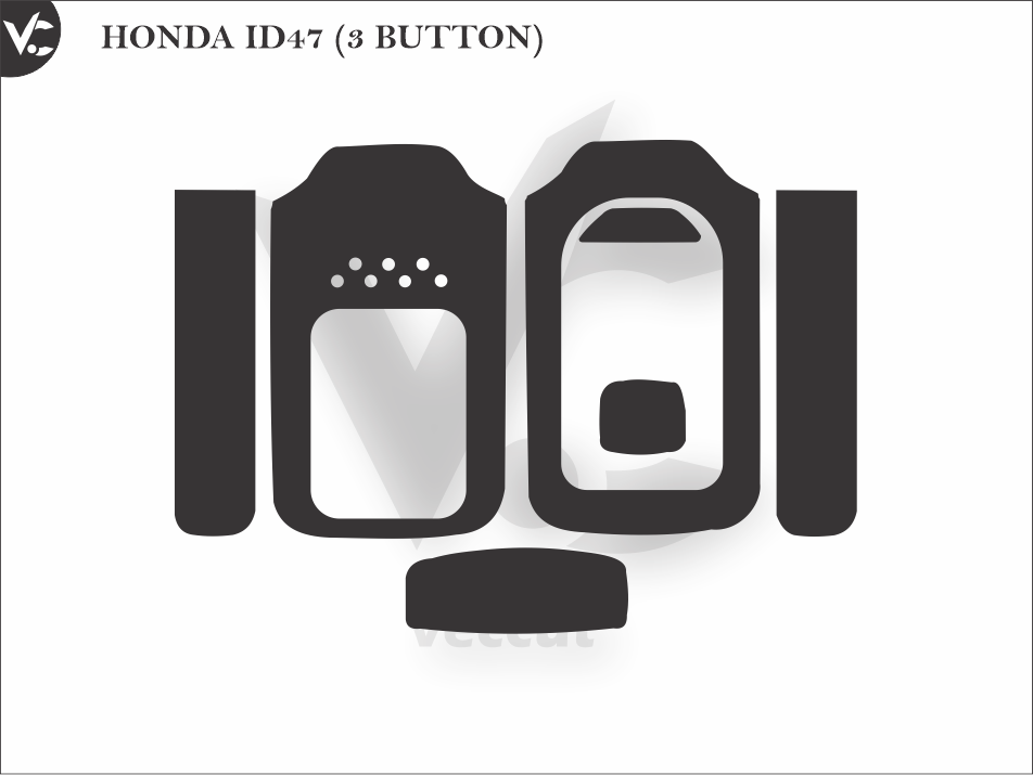 HONDA ID47 (3 BUTTON) Wrap Cutting Template