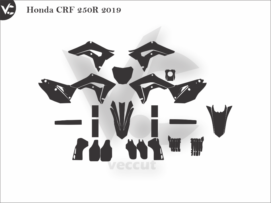 Honda CRF 250R 2019 Wrap Cutting Template