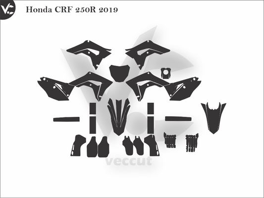 Honda CRF 250R 2019 Wrap Cutting Template