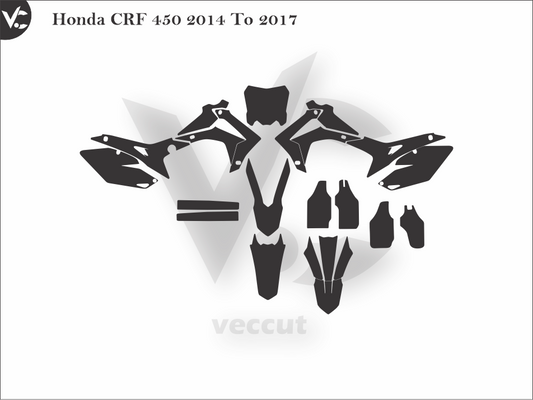 Honda CRF 450 2014 To 2017 Wrap Cutting Template