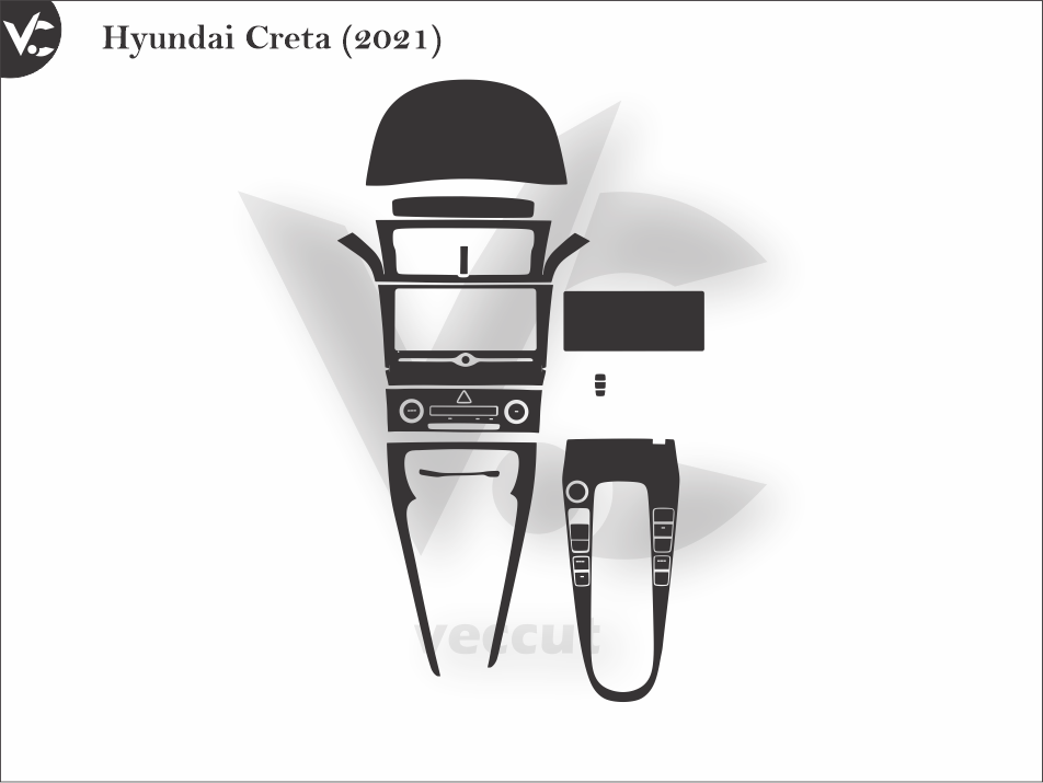 Hyundai Creta (2021) Wrap Cutting Template