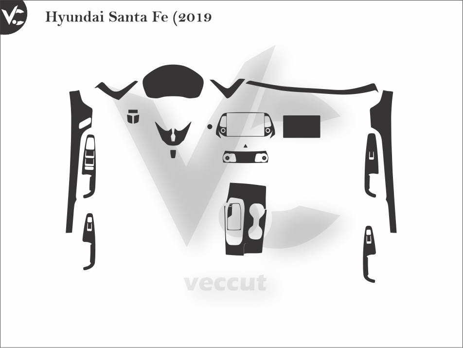 Hyundai Santa Fe (2019 Wrap Cutting Template