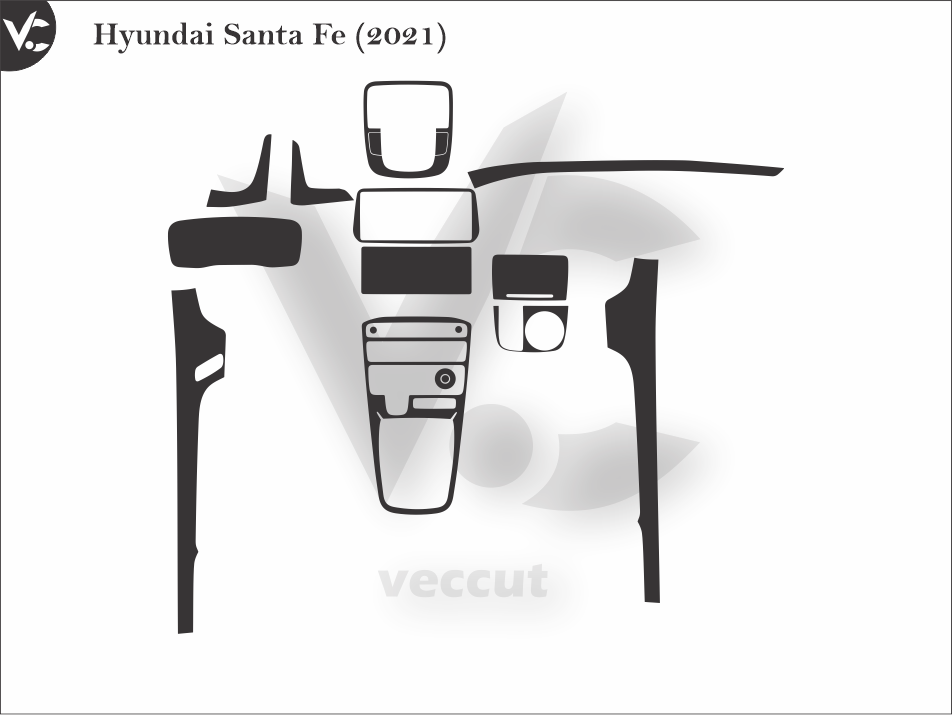 Hyundai Santa Fe (2021) Wrap Cutting Template