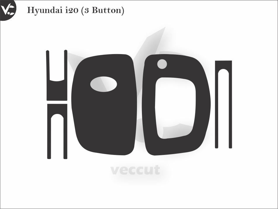 Hyundai i20 (3 Button) Wrap Cutting Template