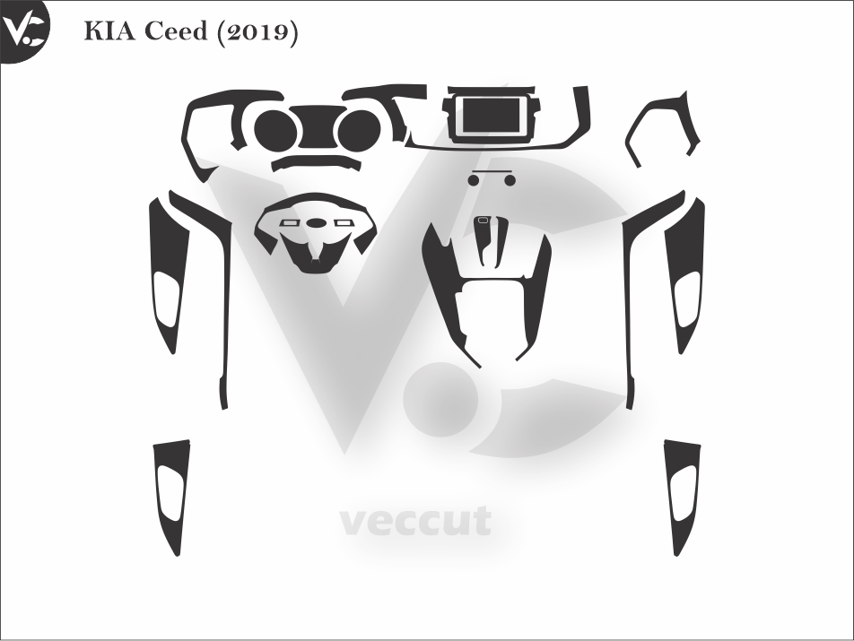 KIA Ceed (2019) Wrap Cutting Template