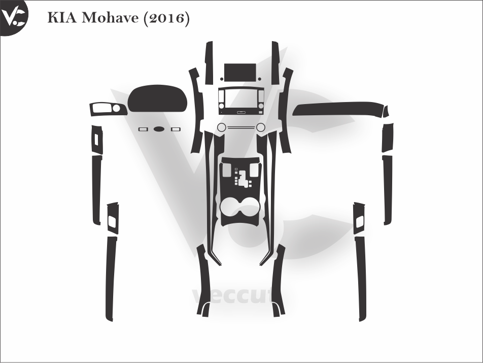KIA Mohave (2016) Wrap Cutting Template
