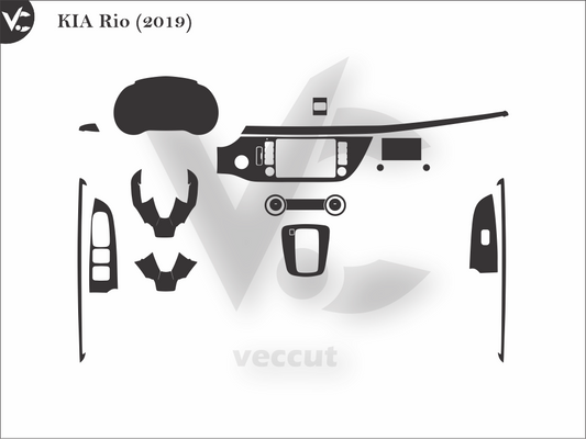 KIA Rio (2019) Wrap Cutting Template