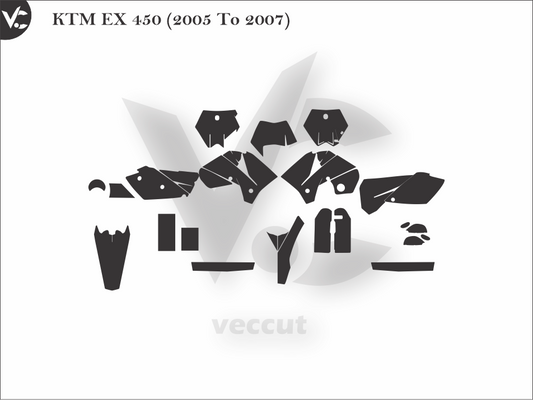 KTM EX 450 (2005 To 2007) Wrap Cutting Template