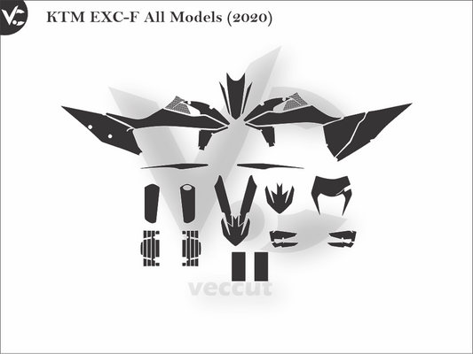 KTM EXC-F All Models (2020) Wrap Cutting Template