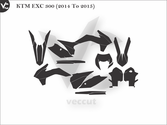 KTM EXC 300 (2014 To 2015) Wrap Cutting Template