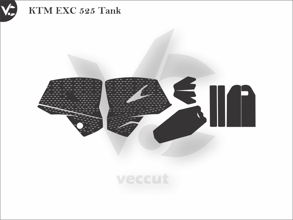 KTM EXC 525 Tank Wrap Cutting Template