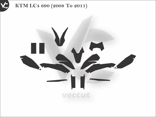 KTM LC4 690 (2008 To 2011) Wrap Cutting Template