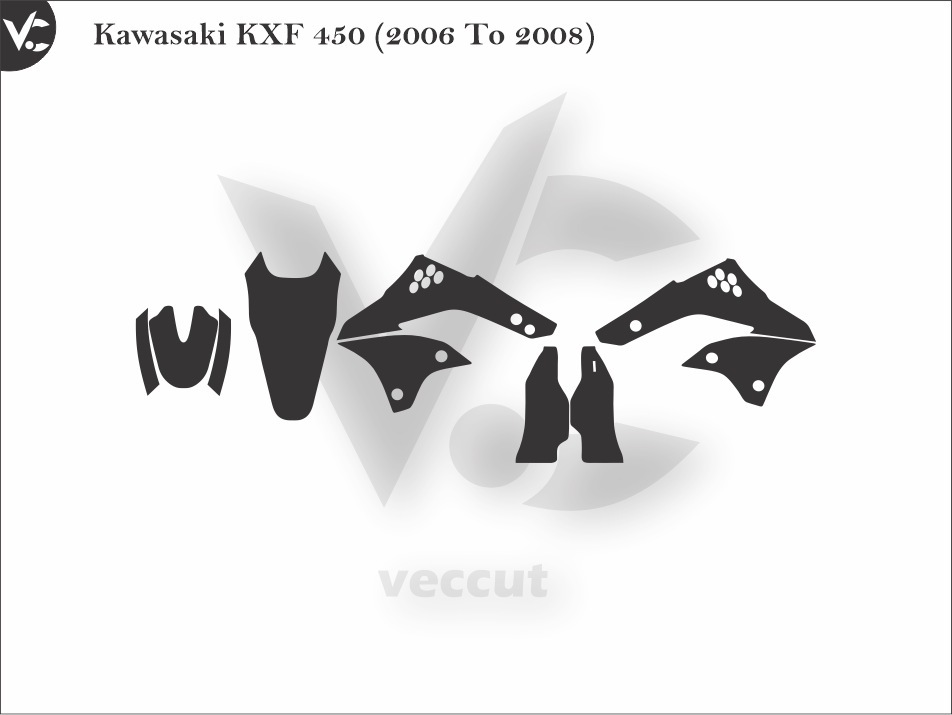 Kawasaki KXF 450 (2006 To 2008) Wrap Cutting Template