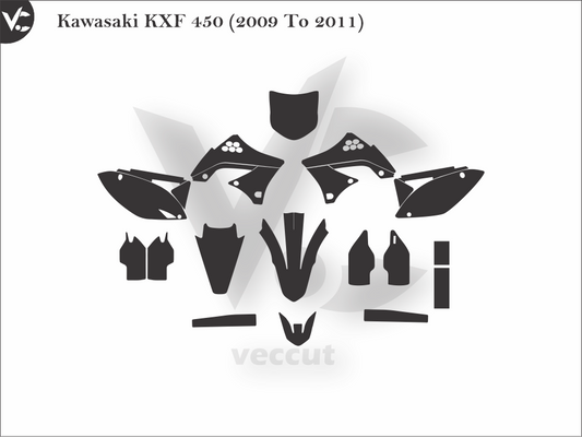 Kawasaki KXF 450 (2009 To 2011) Wrap Cutting Template