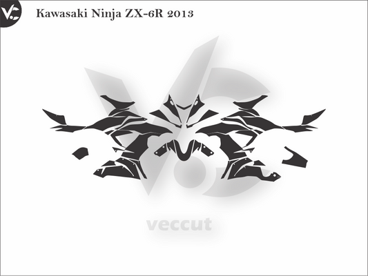 Kawasaki Ninja ZX-6R 2013 Wrap Cutting Template