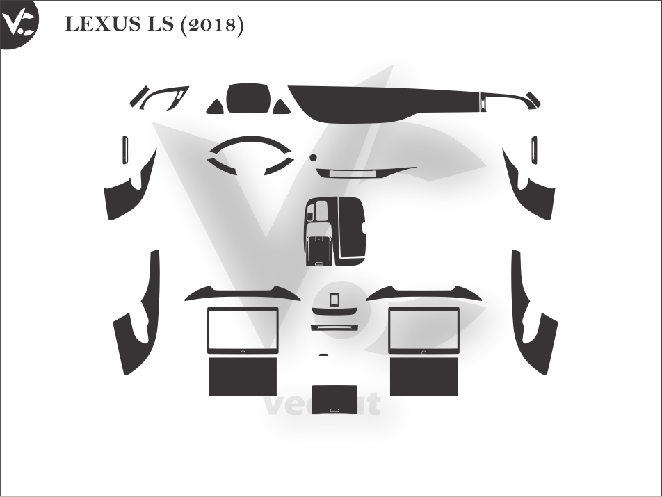 LEXUS LS (2018) Wrap Cutting Template