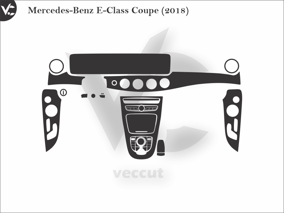 Mercedes-Benz E-Class Coupe (2018) Wrap Cutting Template