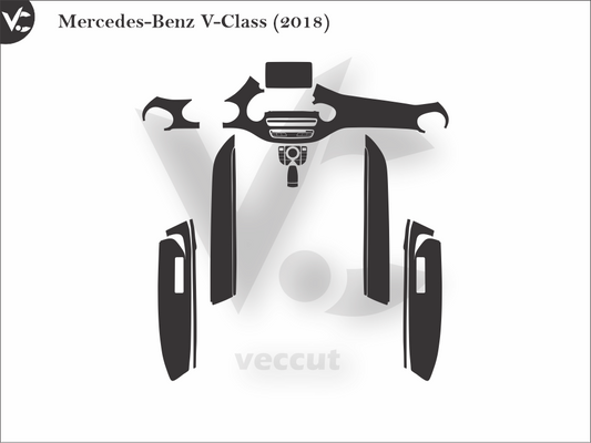 Mercedes-Benz V-Class (2018) Wrap Cutting Template