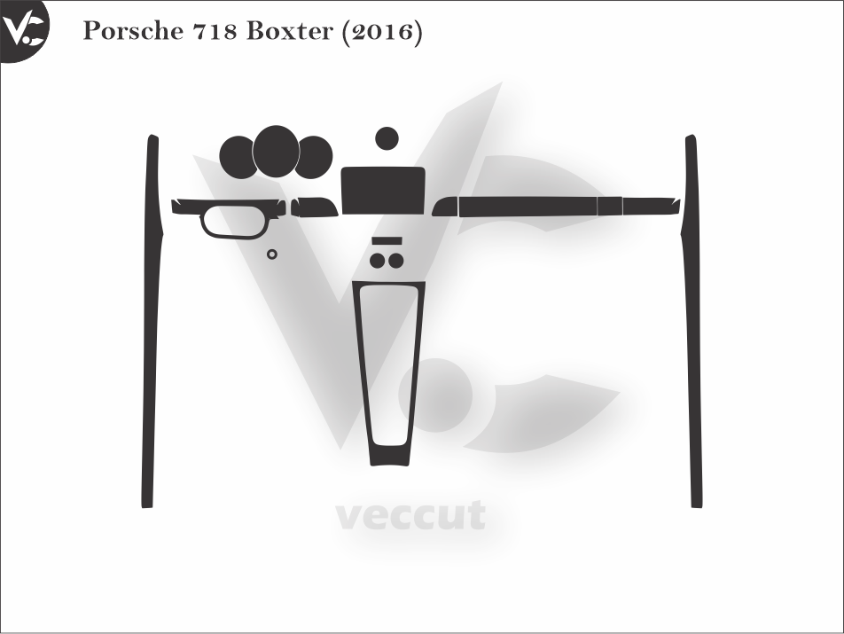 Porsche 718 Boxter (2016) Wrap Cutting Template
