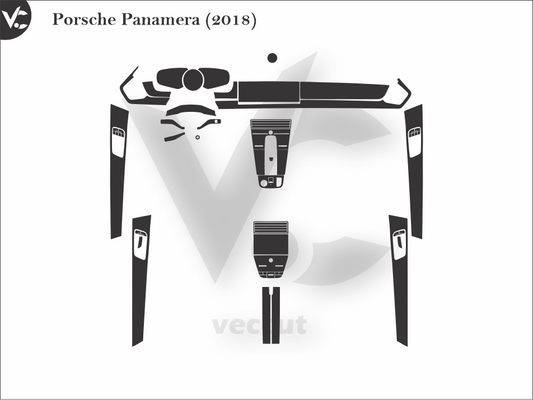 Porsche Panamera (2018) Wrap Cutting Template