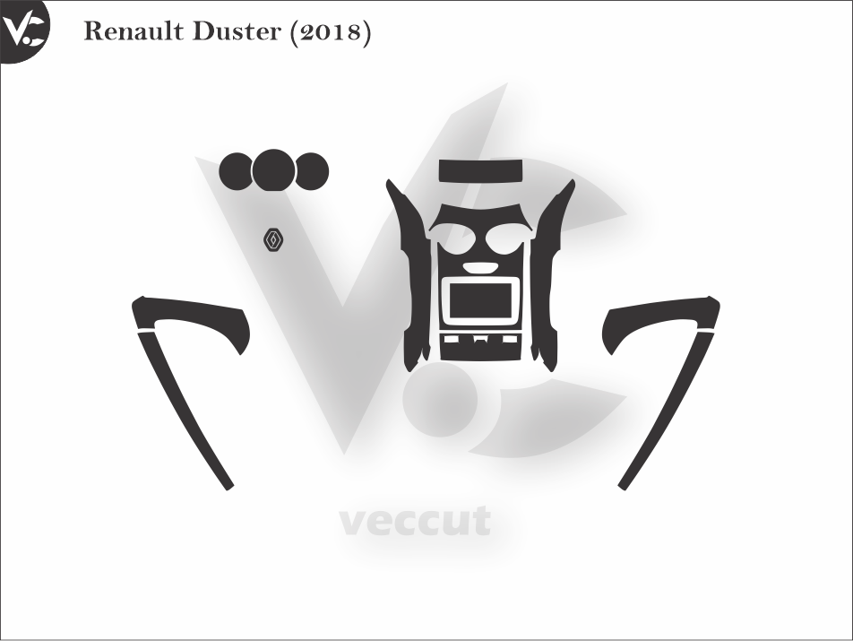 Renault Duster (2018) Wrap Cutting Template