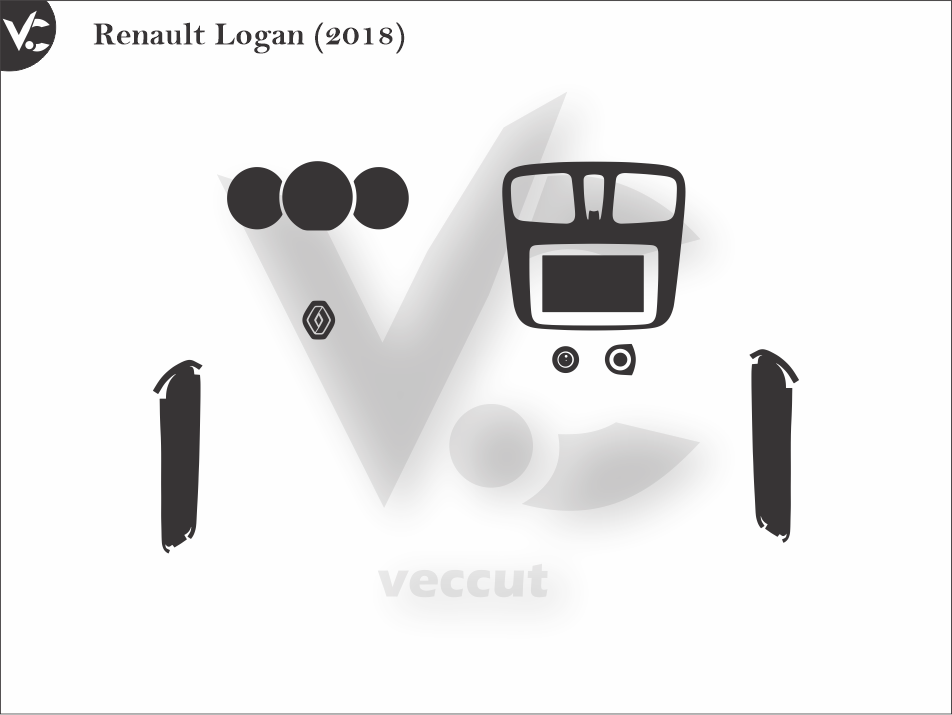 Renault Logan (2018) Wrap Cutting Template