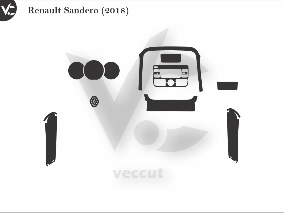 Renault Sandero (2018) Wrap Cutting Template