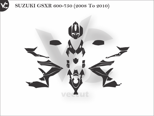 SUZUKI GSXR 600-750 (2008 To 2010) Wrap Cutting Template