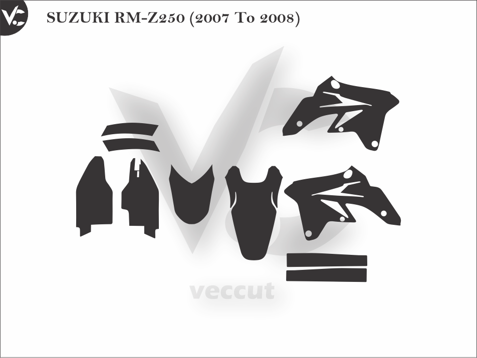 SUZUKI RM-Z250 (2007 To 2008) Wrap Cutting Template