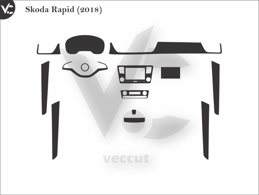 Skoda Rapid (2018) Wrap Cutting Template