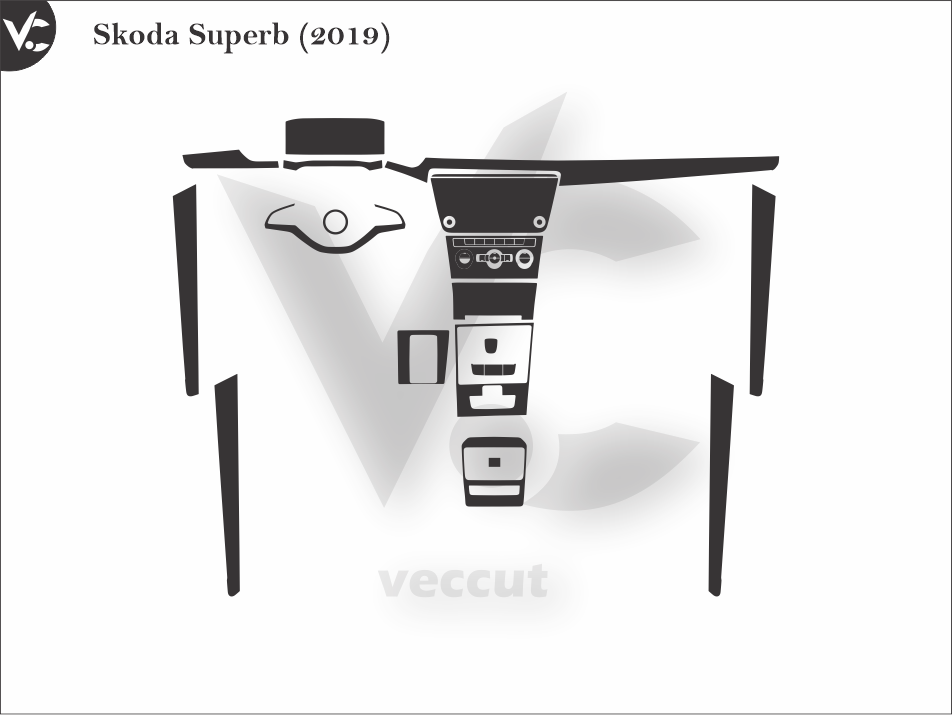 Skoda Superb (2019) Wrap Cutting Template