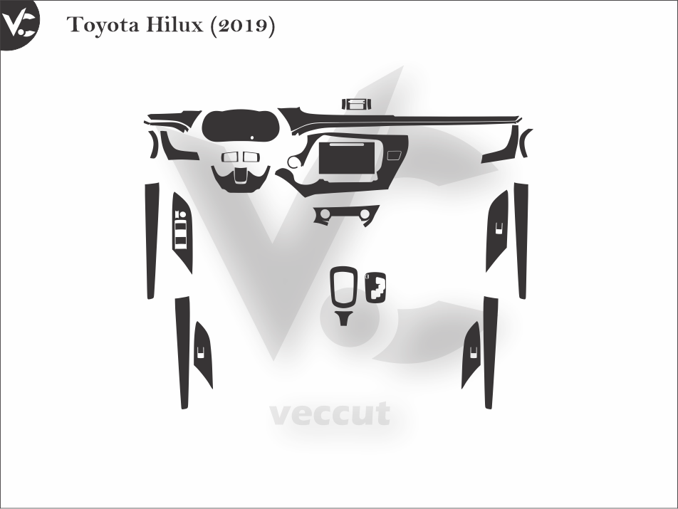 Toyota Hilux (2019) Wrap Cutting Template