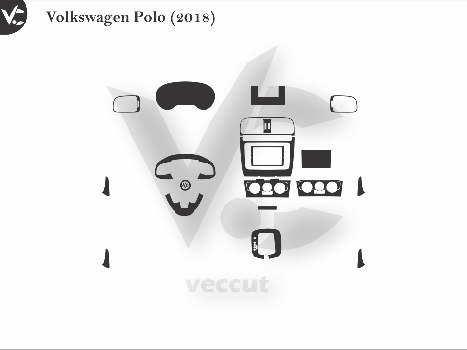 Volkswagen Polo (2018) Wrap Cutting Template