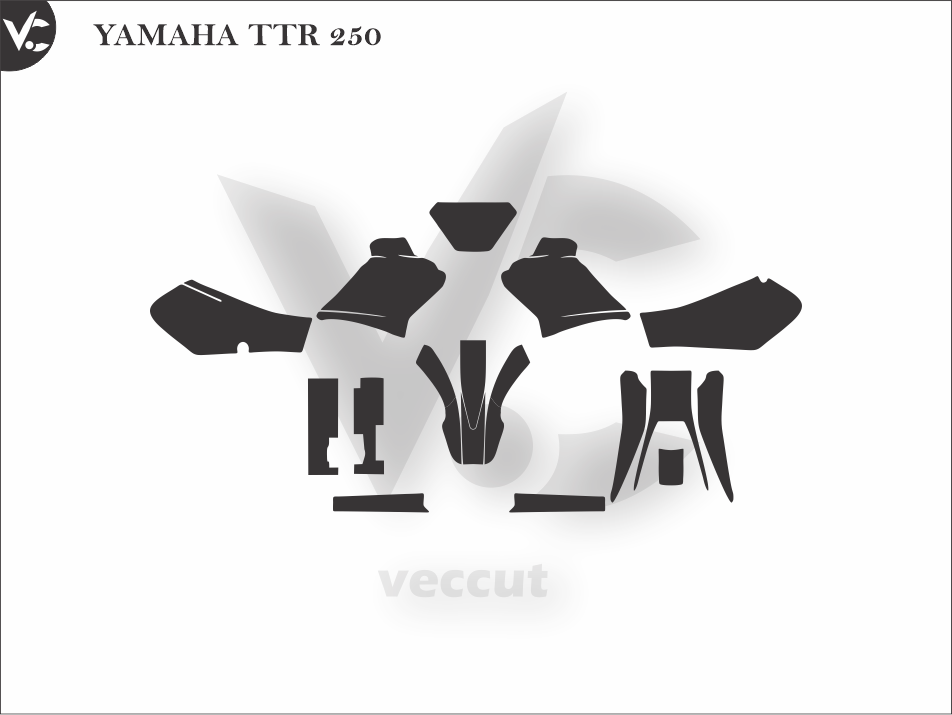 YAMAHA TTR 250 Wrap Cutting Template