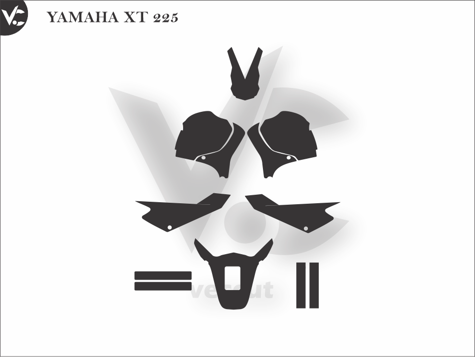 YAMAHA XT 225 Wrap Cutting Template