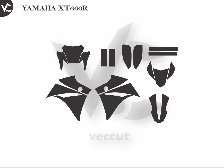 YAMAHA XT660R Wrap Cutting Template