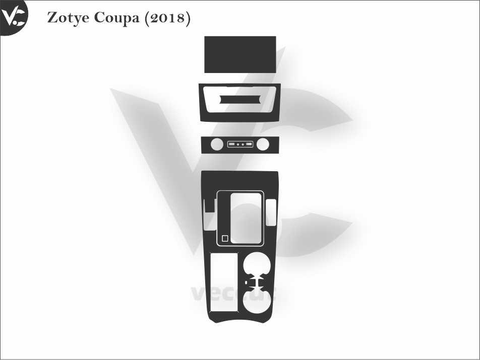 Zotye Coupa (2018) Wrap Cutting Template