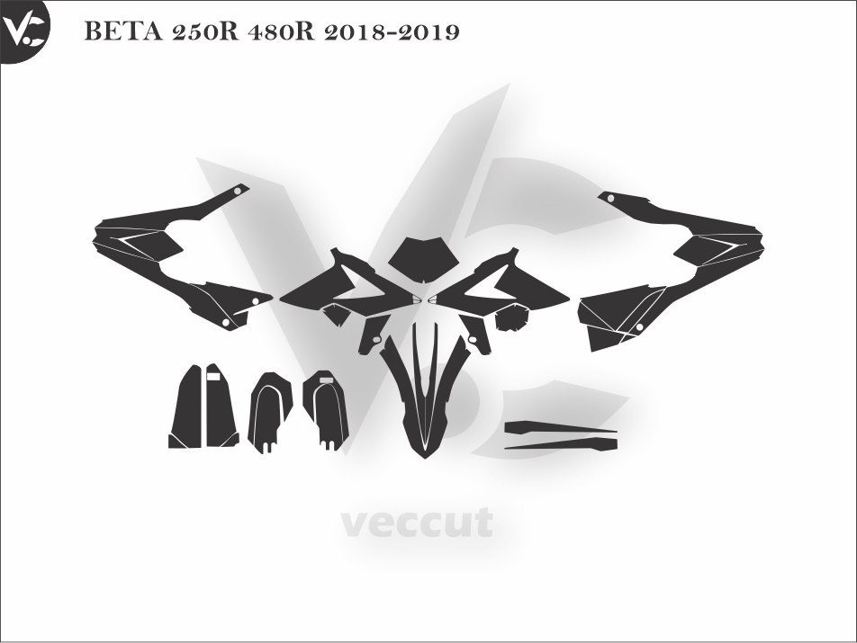 BETA 250R 480R 2018-2019 Wrap Cutting Template