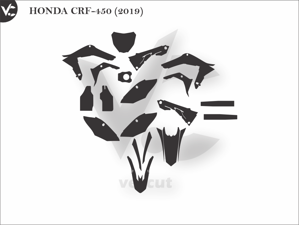 HONDA CRF-450 (2019) Wrap Cutting Template