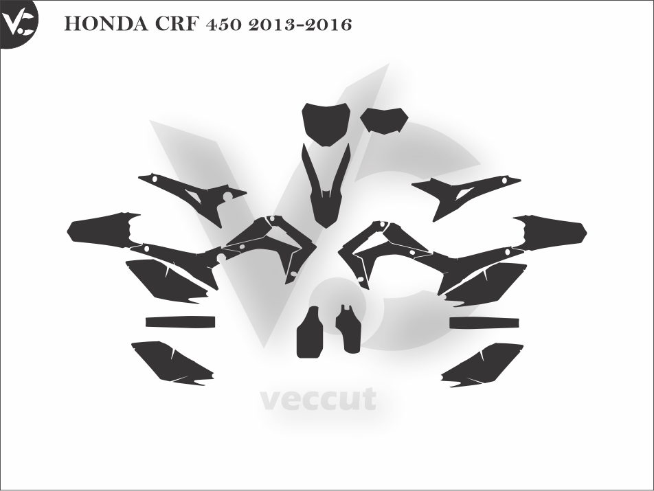 HONDA CRF 450 2013-2016 Wrap Cutting Template