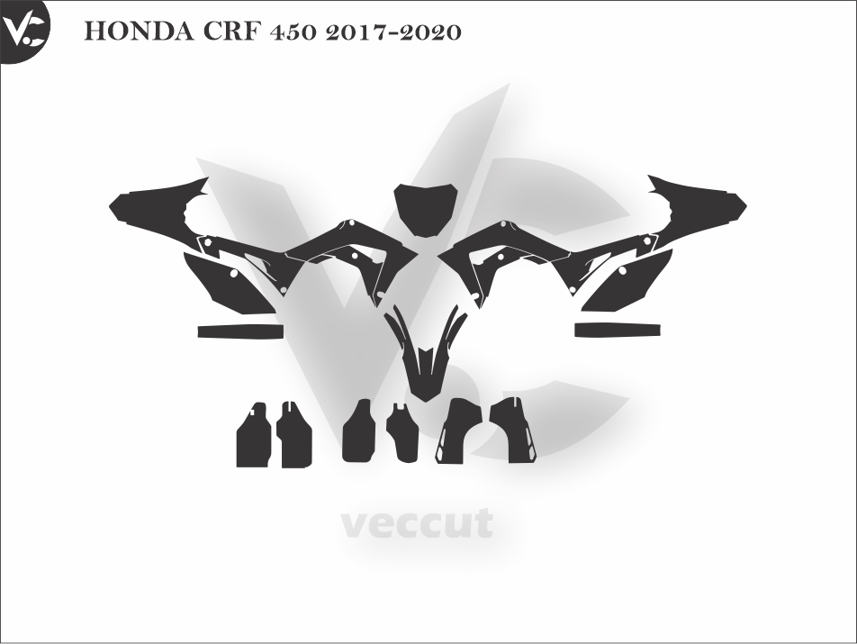 HONDA CRF 450 2017-2020 Wrap Cutting Template