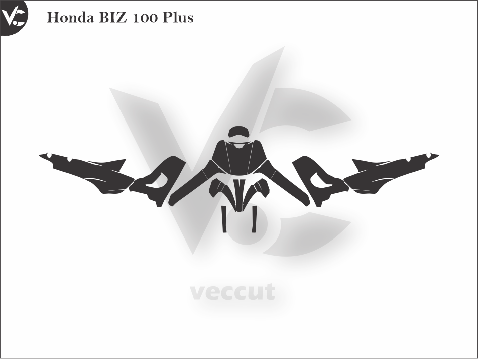 Honda BIZ 100 Plus Wrap Cutting Template