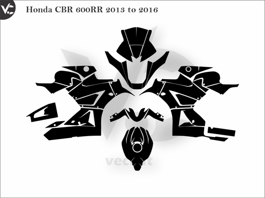 Honda CBR 600RR 2013 to 2016 Wrap Cutting Template